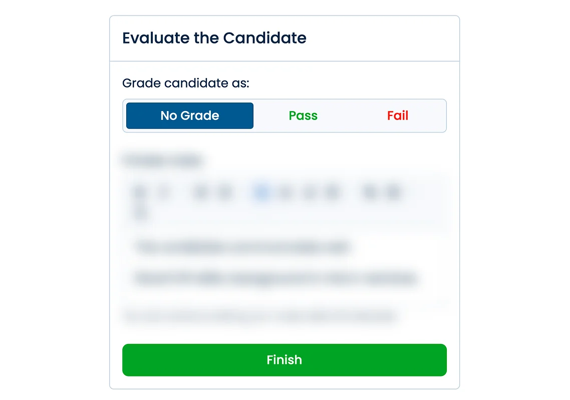 Illustration of the candidate grading form field.