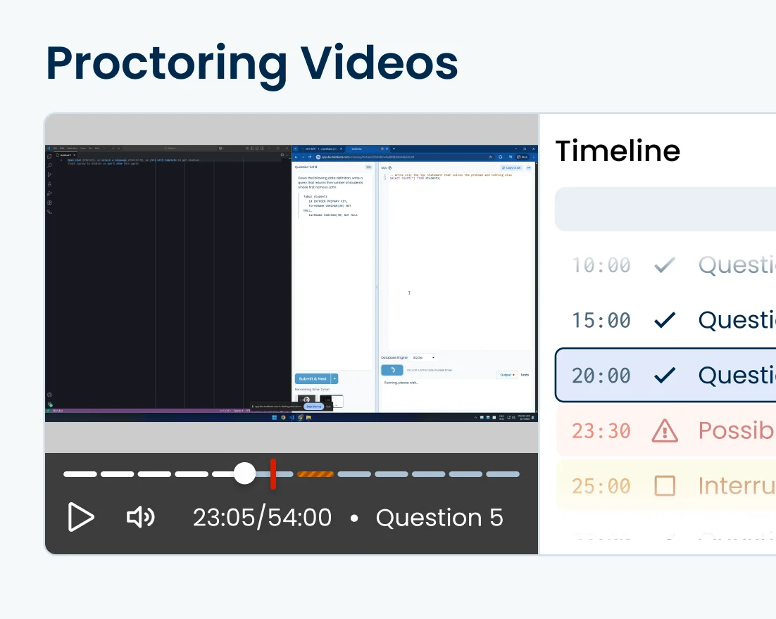 Illustration of a proctoring image pair focusing on the screen image.